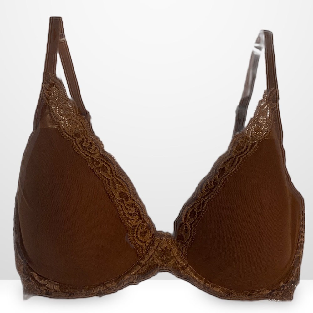NATORI FEATHERS CONTOUR PLUNGE BRA 34DD  NEW